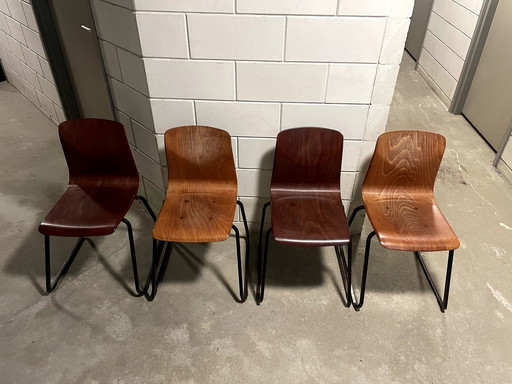 4x Retro Elmar Flötotto / Galvanitas S23 Stoelen