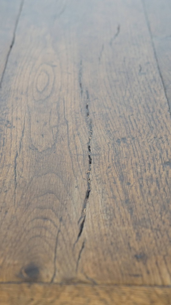 Image 1 of Eettafel van eikenhout met 2 lades