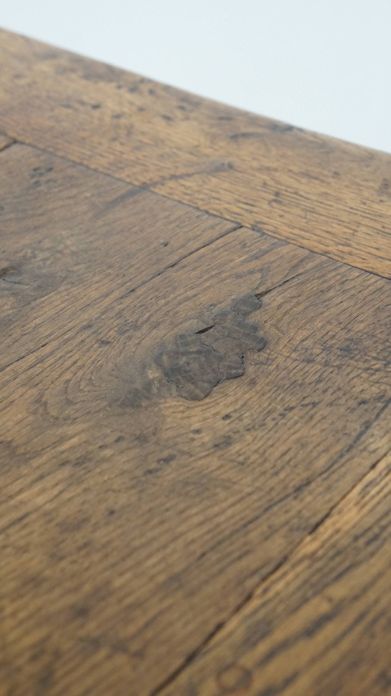 Image 1 of Eettafel van eikenhout met 2 lades