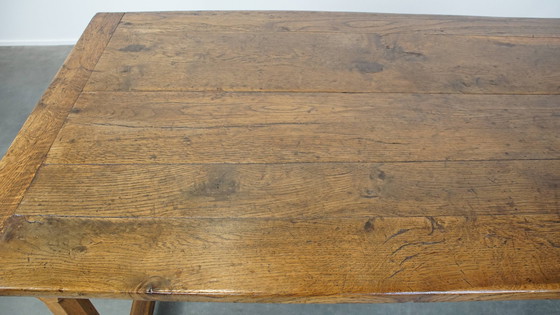 Image 1 of Eettafel van eikenhout met 2 lades