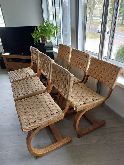 6x Bas Van Pelt Eetkamerstoelen