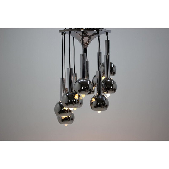 Image 1 of Vintage waterval hanglamp in chroom, 1970