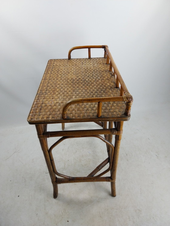 Image 1 of 1 X Rattan Bamboe Wicker Bureau/Kaptafel 1970'S 