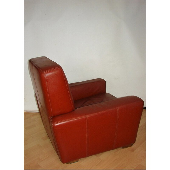 Image 1 of Vintage Art deco leren fauteuil, jaren 1960