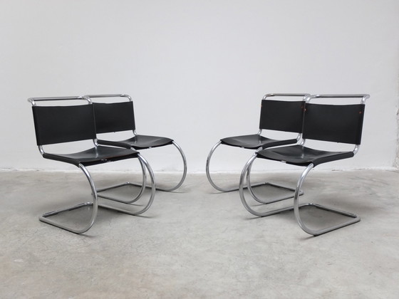 Image 1 of Vroege set van 4 'Mr10' eetkamerstoelen door Mies Van Der Rohe voor Knoll, 1960S