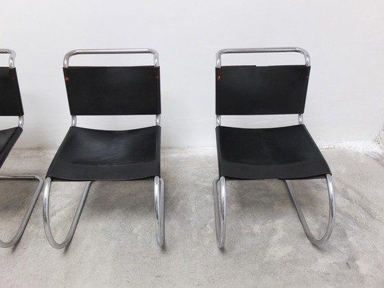 Image 1 of Vroege set van 4 'Mr10' eetkamerstoelen door Mies Van Der Rohe voor Knoll, 1960S