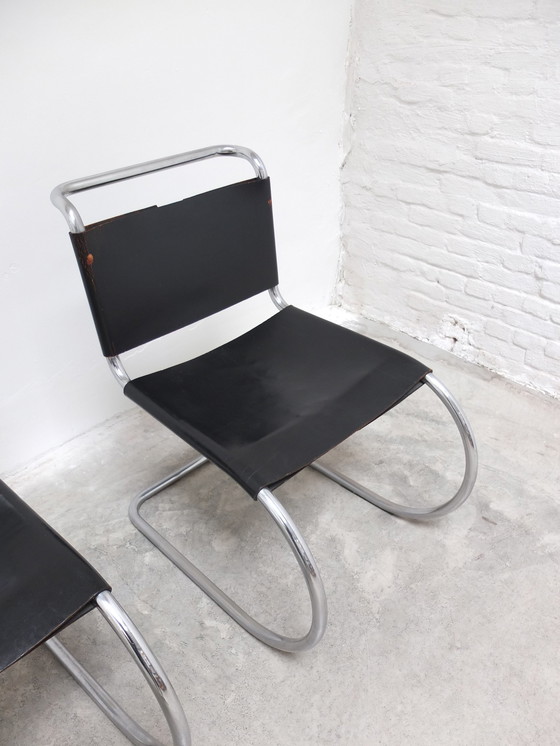 Image 1 of Vroege set van 4 'Mr10' eetkamerstoelen door Mies Van Der Rohe voor Knoll, 1960S