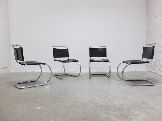 Image 1 of Vroege set van 4 'Mr10' eetkamerstoelen door Mies Van Der Rohe voor Knoll, 1960S