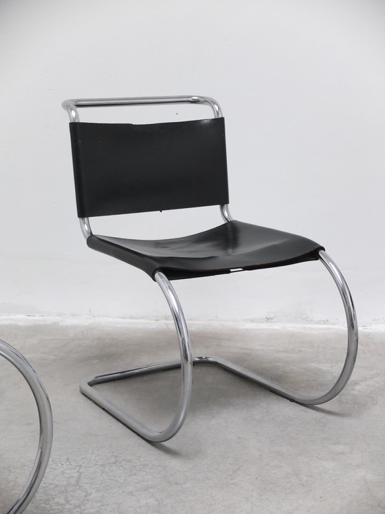 Image 1 of Vroege set van 4 'Mr10' eetkamerstoelen door Mies Van Der Rohe voor Knoll, 1960S