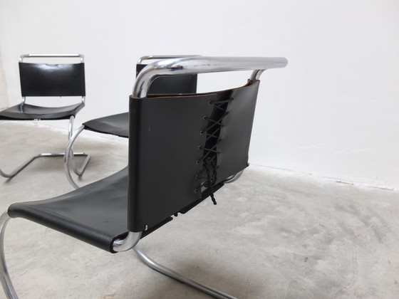 Image 1 of Vroege set van 4 'Mr10' eetkamerstoelen door Mies Van Der Rohe voor Knoll, 1960S