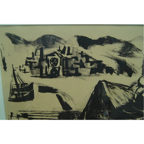 Image 1 of Vintage modernistische litho van Gerhard Nordström, Zweden 1960