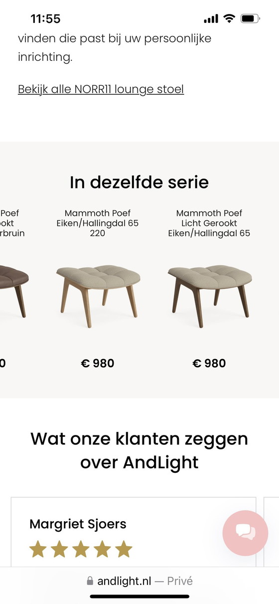 Image 1 of Norr11 Mammoth Stoel En Voetenbank Krukje 