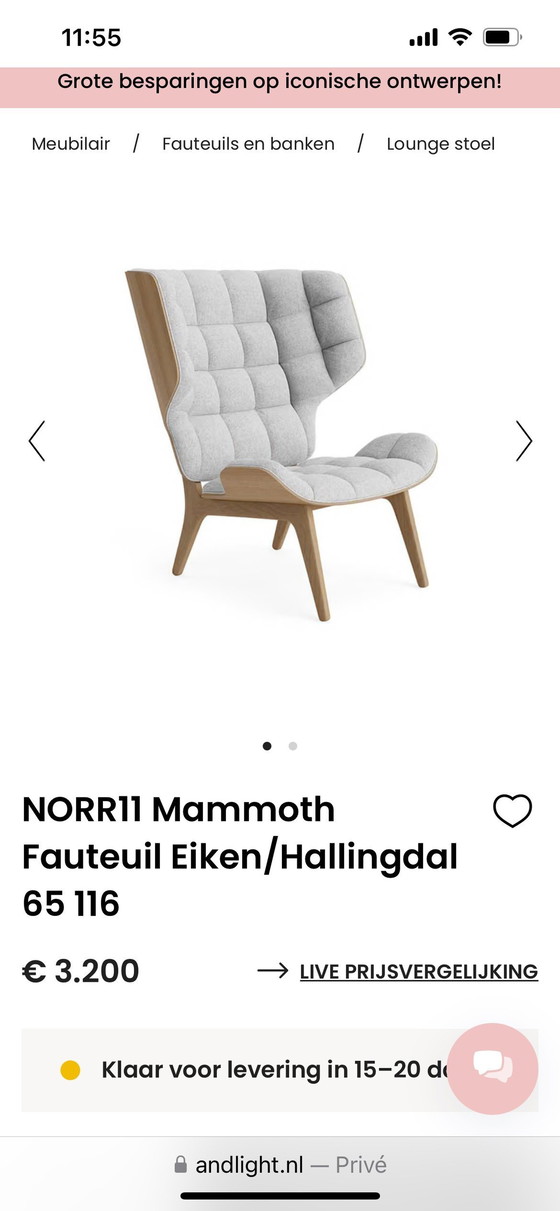 Image 1 of Norr11 Mammoth Stoel En Voetenbank Krukje 