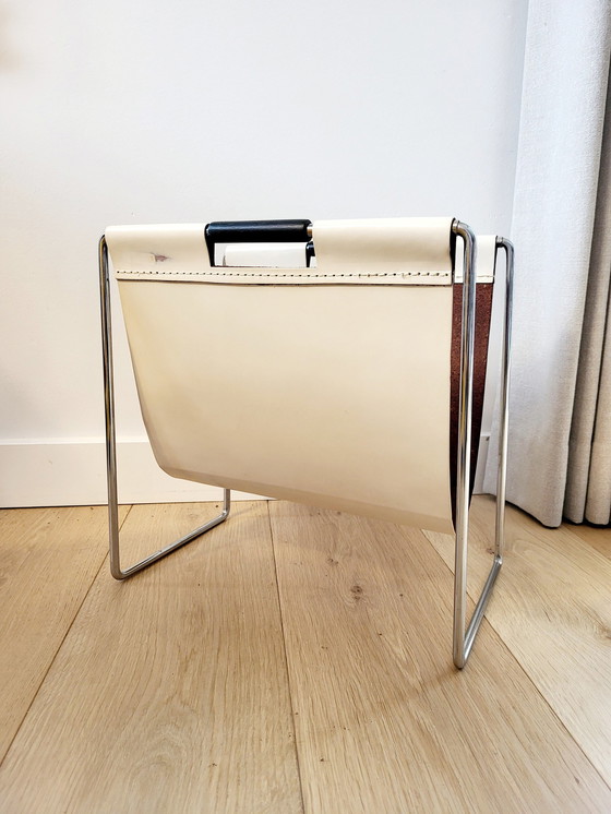 Image 1 of Brabantia Lederen Magazine Rack Of Lectuurbak, Jaren 1970, Holland