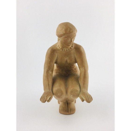 Image 1 of Mid-century vrouwelijk terracotta naaktfiguur door Árpád Somogyi, jaren 1970