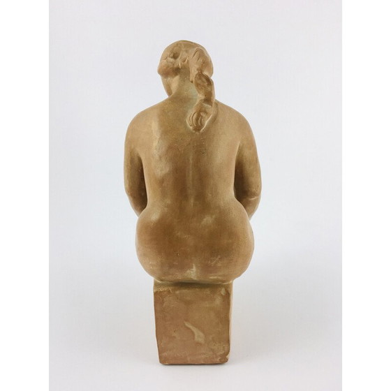 Image 1 of Mid-century vrouwelijk terracotta naaktfiguur door Árpád Somogyi, jaren 1970