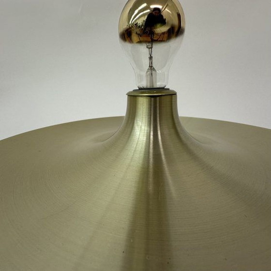 Image 1 of Mid Century design gouden wandlamp disc , jaren 1970