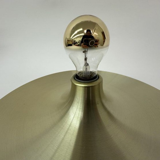 Image 1 of Mid Century design gouden wandlamp disc , jaren 1970