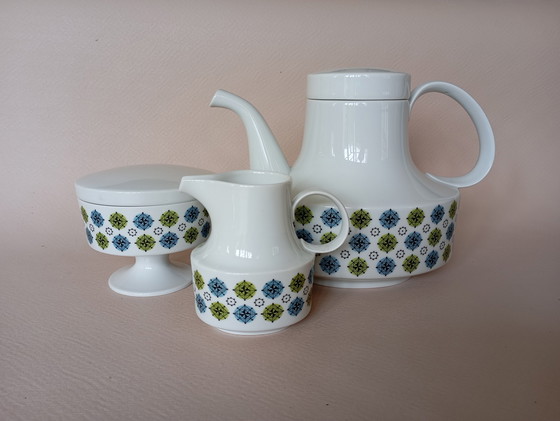 Image 1 of Set van 8 "Rosette Taïga" kopjes Tapio Wirkkala & Ute Schröder Voor Rosenthal