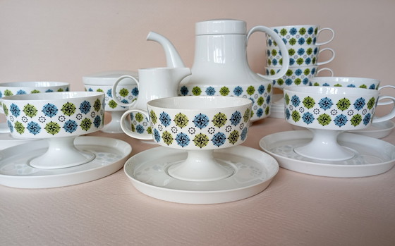 Image 1 of Set van 8 "Rosette Taïga" kopjes Tapio Wirkkala & Ute Schröder Voor Rosenthal