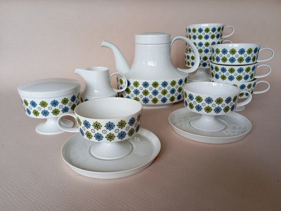 Image 1 of Set van 8 "Rosette Taïga" kopjes Tapio Wirkkala & Ute Schröder Voor Rosenthal