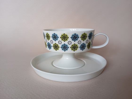 Image 1 of Set van 8 "Rosette Taïga" kopjes Tapio Wirkkala & Ute Schröder Voor Rosenthal