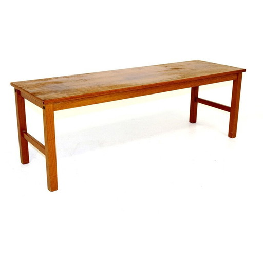 Vintage minimalistische teakhouten bank, Zweden 1960