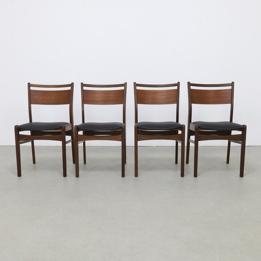 4X Vintage Eetkamerstoel Teak 1960