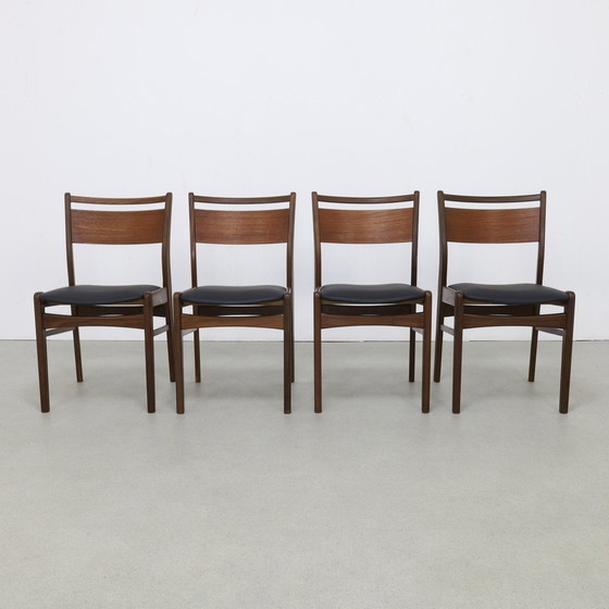 Image 1 of 4X Vintage Eetkamerstoel Teak 1960