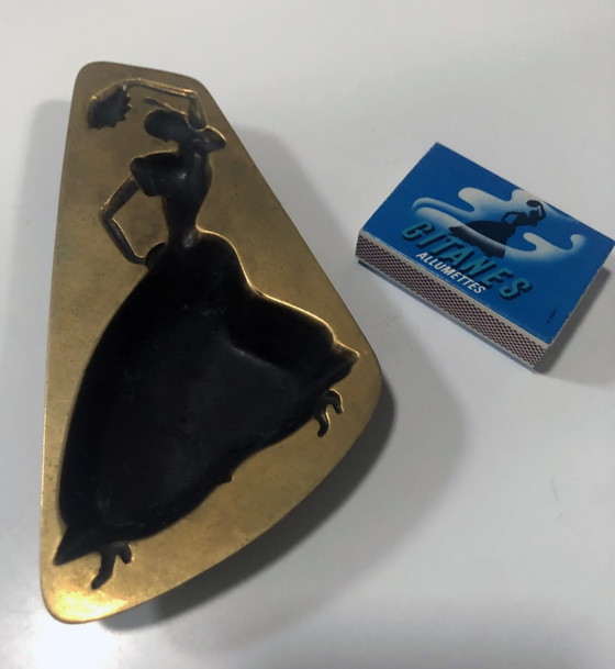 Image 1 of Vintage Asbak - Gitanes - Massief Koper - Max Ponty - 1950-1960