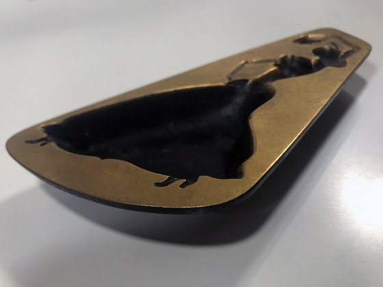 Image 1 of Vintage Asbak - Gitanes - Massief Koper - Max Ponty - 1950-1960