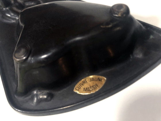 Image 1 of Vintage Asbak - Gitanes - Massief Koper - Max Ponty - 1950-1960