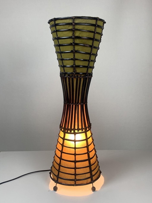 Vintage bamboe vloerlamp