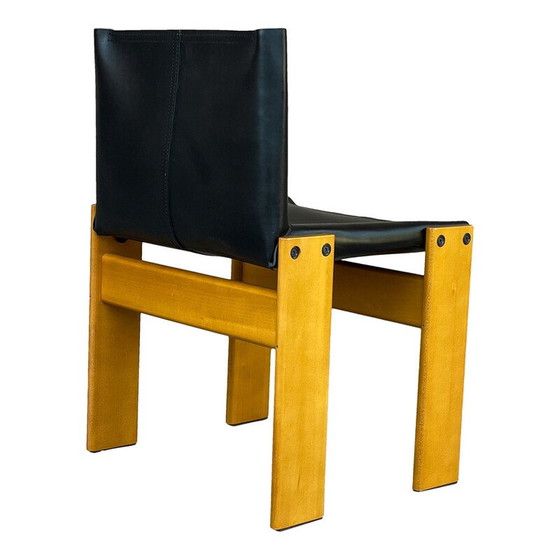 Image 1 of Set van 8 vintage Monk stoelen van Afra en Tobia Scarpa voor Molteni, 1973