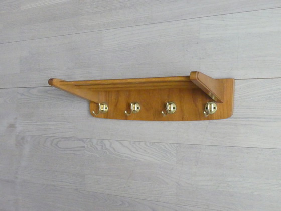 Image 1 of Vintage kapstok hoedenplank hout