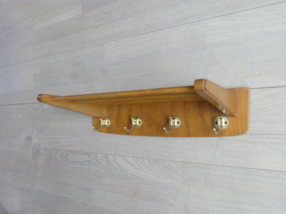 Image 1 of Vintage kapstok hoedenplank hout