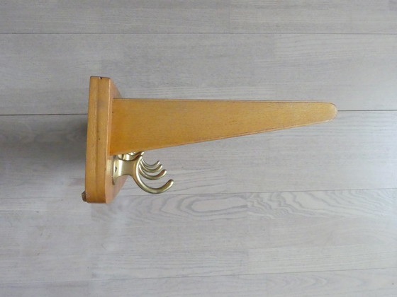 Image 1 of Vintage kapstok hoedenplank hout