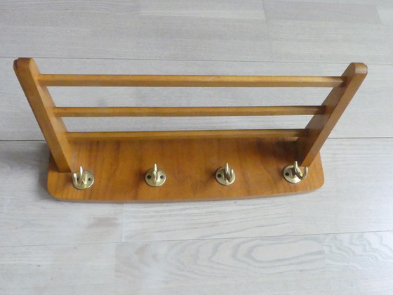 Image 1 of Vintage kapstok hoedenplank hout