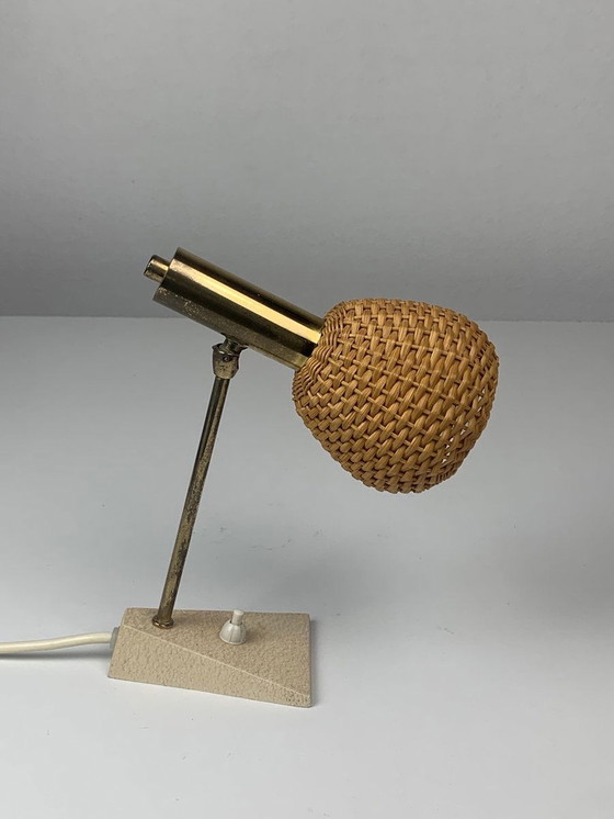 Image 1 of 2x Lamp met Travertijnen voet, 1960