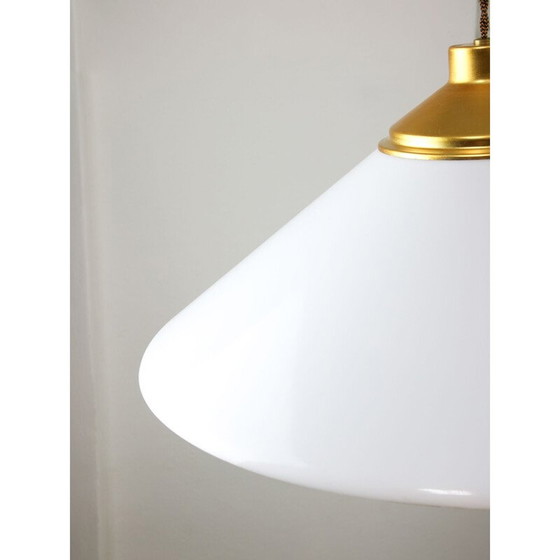 Image 1 of Vintage Space Age hanglamp van wit plexiglas, Italië 1970