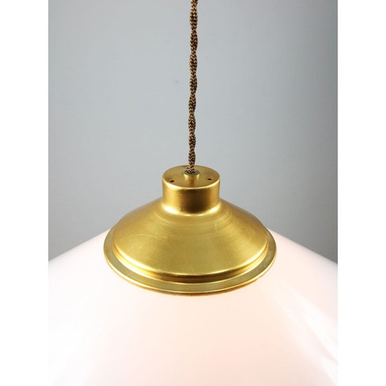 Image 1 of Vintage Space Age hanglamp van wit plexiglas, Italië 1970