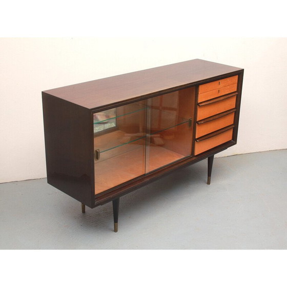 Image 1 of Vintage mahonie en licht esdoorn dressoir, 1950