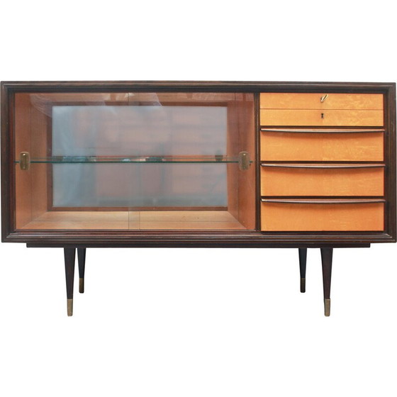 Image 1 of Vintage mahonie en licht esdoorn dressoir, 1950