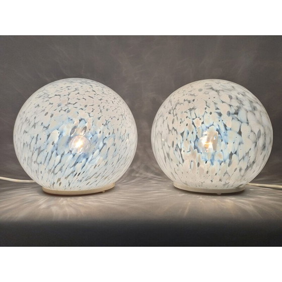 Image 1 of Paar glazen tafellampen uit de Mid Century, 1970