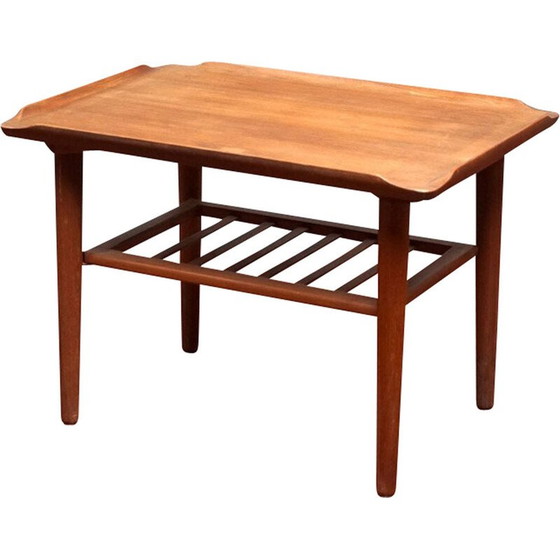 Image 1 of Vintage teakhouten salontafel van Holger Georg Jensen voor Cubus, Denemarken 1960