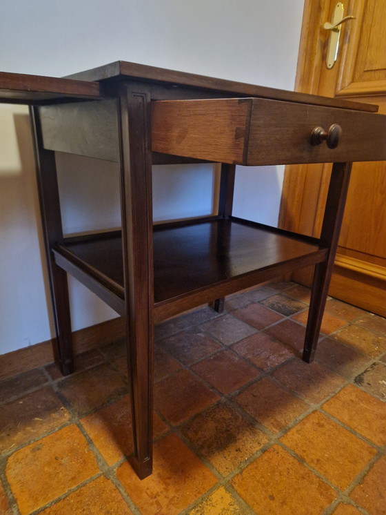 Image 1 of Strakke Antieke Sidetable, Bijzettafel, Stomme Knecht, Theetafel 