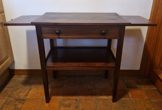 Image 1 of Strakke Antieke Sidetable, Bijzettafel, Stomme Knecht, Theetafel 