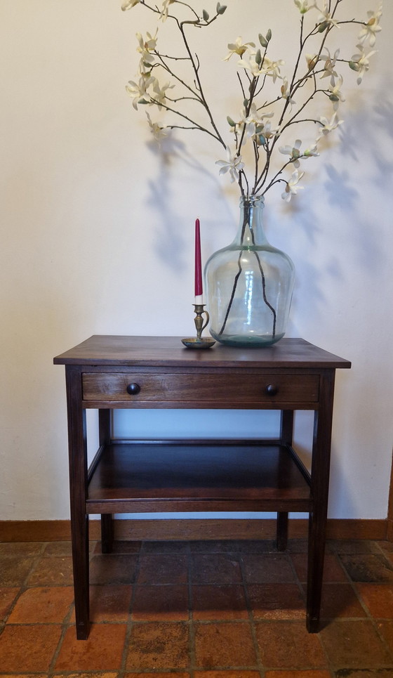 Image 1 of Strakke Antieke Sidetable, Bijzettafel, Stomme Knecht, Theetafel 