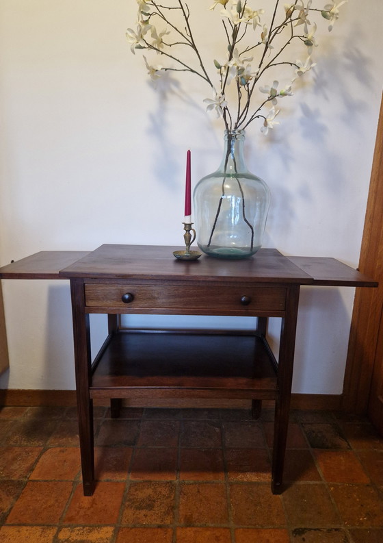 Image 1 of Strakke Antieke Sidetable, Bijzettafel, Stomme Knecht, Theetafel 