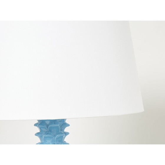 Image 1 of Vintage blauwe ananaslamp van keramiek door Tommaso Barbi, Italië 1970